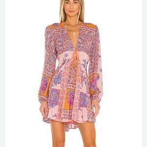Free People Mixin It Up Mini Dress in Peach Combo, never worn